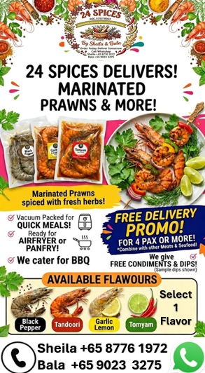 24 Spices delivers! Marinated prawns & more
